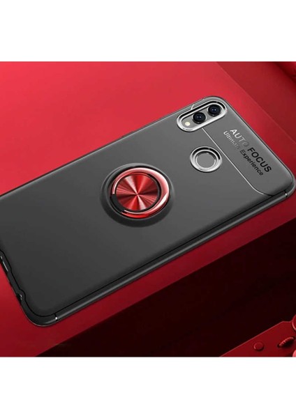 Huawei Honor 8c Uyumlu Cep Telefonu Için Dönebilen Yüzüklü Standlı Silikon Ravel Kapak