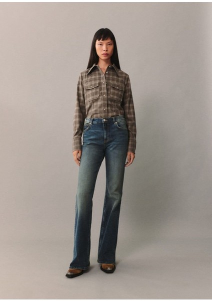 Violeta Yüksek Bel Flare Jean Pantolon
