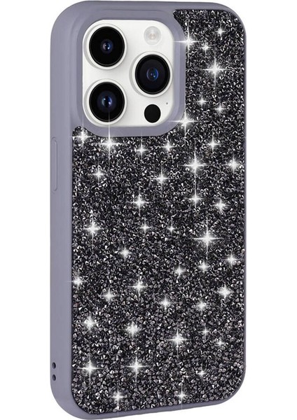 Apple iPhone 14 Pro Için Uyumlu Kılıf Parlak Taşlı Tasarım Pırlanta Kapak