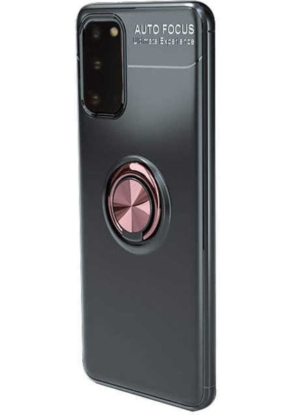 Samsung Galaxy S20 Uyumlu Cep Telefonu Için Dönebilen Yüzüklü Standlı Silikon Ravel Kapak