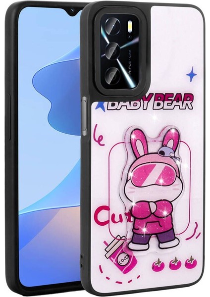 Oppo A54 4g Için Uyumlu Kılıf Parlayan Kabartmalı Ikonik Figürlü Amas Silikon Kapak