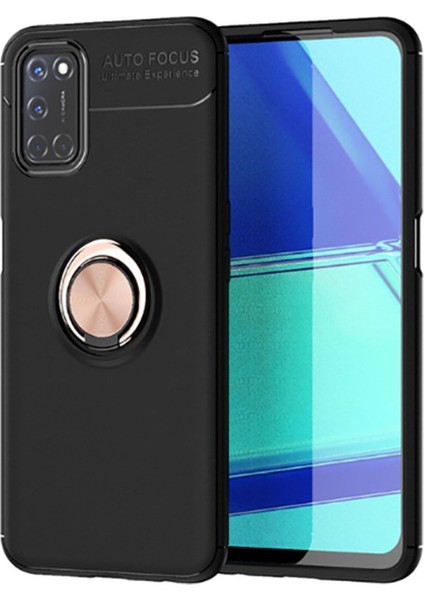 Oppo Reno A72 Uyumlu Cep Telefonu Için Dönebilen Yüzüklü Standlı Silikon Ravel Kapak