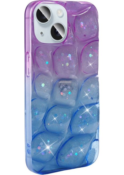 Apple iPhone 13 Için Uyumlu Kılıf Simli 3D Desenli Hacar Kapak