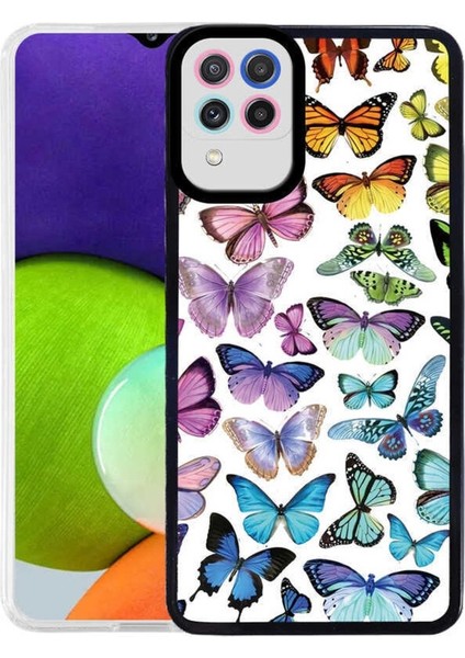 Samsung Galaxy A22 4g Uyumlu Desenli Ince Sert Kılıf M-Fit Desenli Kapak