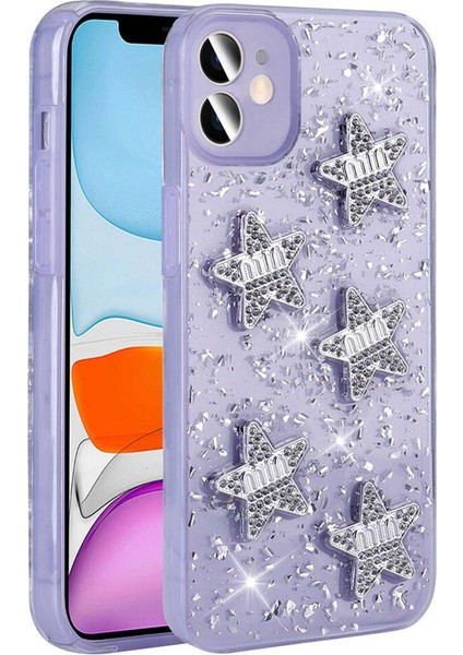 Apple iPhone 11 Için Uyumlu Kılıf Airbagli Simli Arka Yüzey Işıltı Silikon Kapak