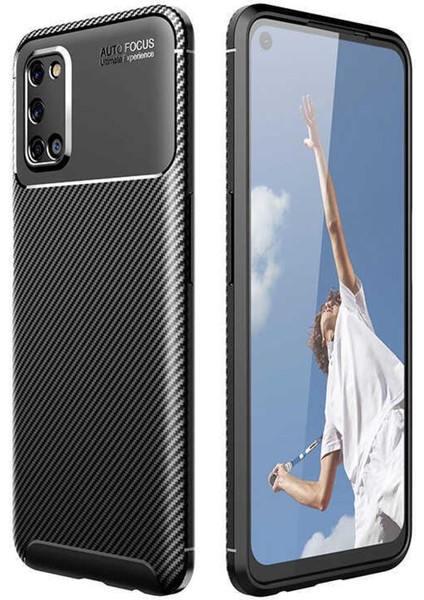 Oppo A92 Cep Telefonu Için Kılıf Karbon Tasarım Negro Kapak