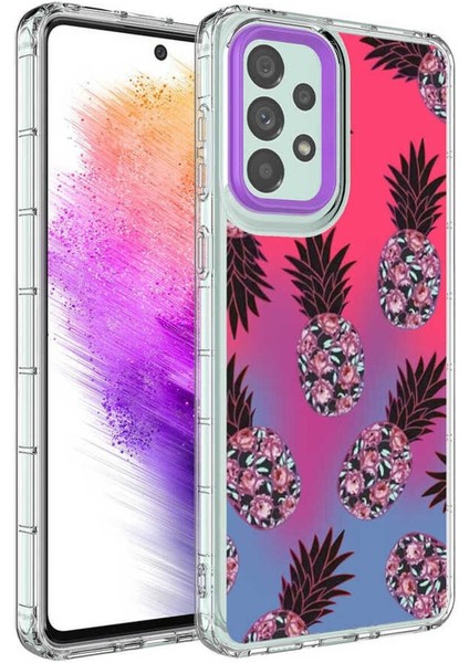 Samsung Galaxy A13 4g Için Uyumlu Kılıf Kamera Çıkıntılı Renkli Desenli Sert Silikon Korn Kapak