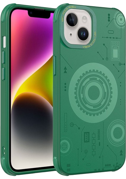 Apple iPhone 14 Cep Telefonu Için Uyumlu Kablosuz Wireless Şarj Özellikli Desenli Hot Kapak