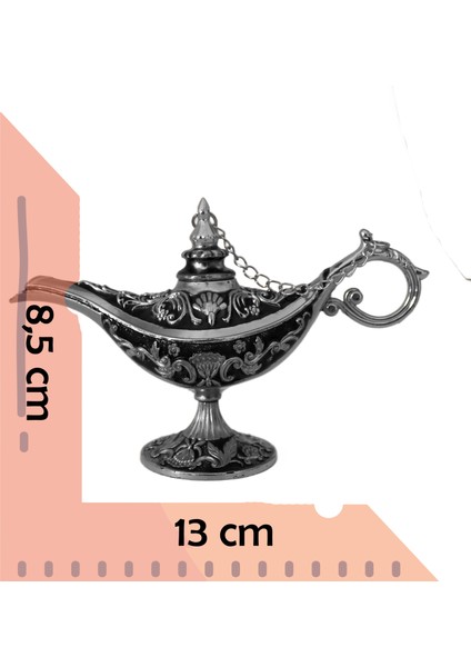 Dekoratif Alaaddin Sihirli Lambası - Vintage Tasarım, 13 x 8.5 cm fırsatları