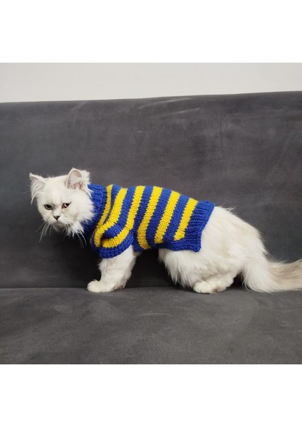 Kedi Köpek için Balıkçı Yaka Fenerbahçe Kazak