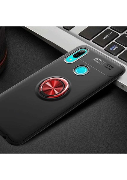 Huawei Y6 2019 Uyumlu Cep Telefonu Için Dönebilen Yüzüklü Standlı Silikon Ravel Kapak
