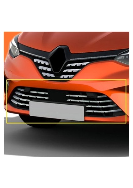 Renault Clio 5 Krom Ön Tampon Çıtası 10 Parça 2019-2025 Krom Paslanmazçelik