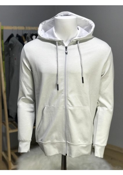 Kapüşonlu Fermuarlı Kanguru Cepli Sweatshirt