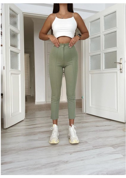 Çimalı Dar Paça Palazzo Pantolon, 4 Mevsim, En Boy Likralı, Favori Pantolon, Iş Pantolonu
