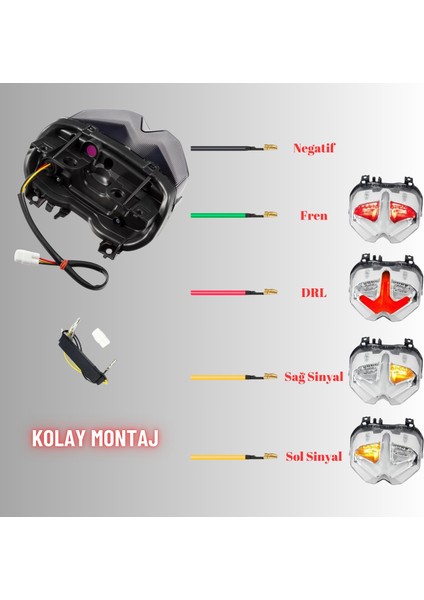 Yamaha Mt-09 ve Fj-09 2015-2016 Uyumlu Stop Lambası Yüksek Performanslı Universal arka lamba