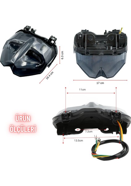 Yamaha Mt-09 ve Fj-09 2015-2016 Uyumlu Stop Lambası Yüksek Performanslı Universal arka lamba