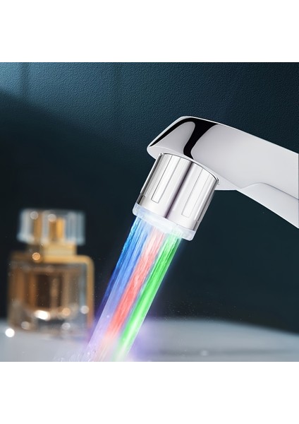 7 Renkli Sıcaklık Kontrollü LED Musluk - 2.36CM Adaptör, Su Akış Renk Değiştiren Nozul (Yurt Dışından) fiyatları