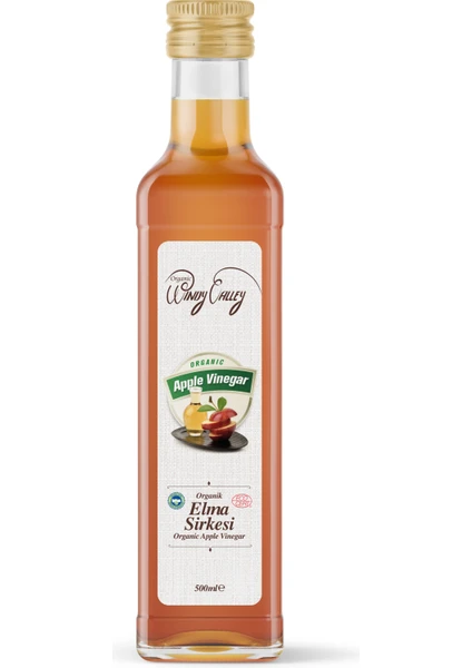 Organic Windy Valley Elma Sirkesi (500 ml)    Katkısız Doğal Fermente