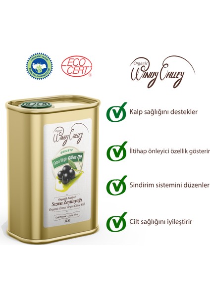 Sızma Zeytinyağı Soğuk sıkım (3 Litre) Yüksek Polifenol