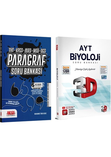 AYT Biyoloji ve Akm Paragraf Soru Bankası Seti 2 Kitap