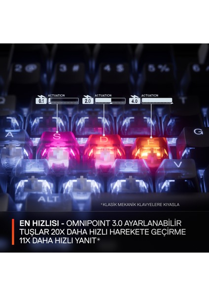 Apex Pro Gen 3 Omnipoint 3.0 Hipermanyetik Switch Rgb Mekanik Oyuncu Klavyesi (Uk