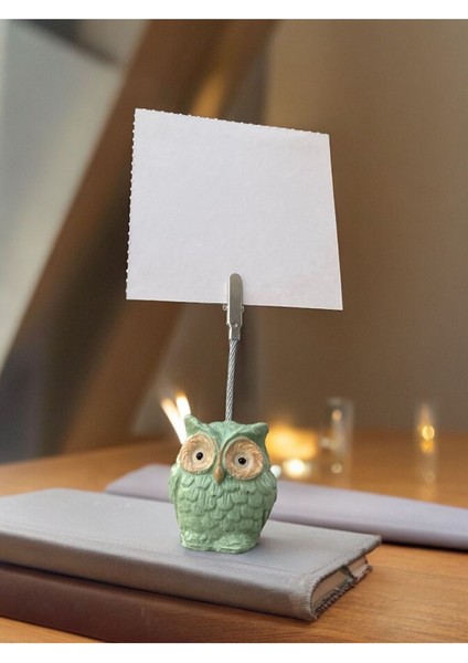 Baykuş Temalı Yeşil Kawaii Fotoğraf Not Tutucu fırsatları