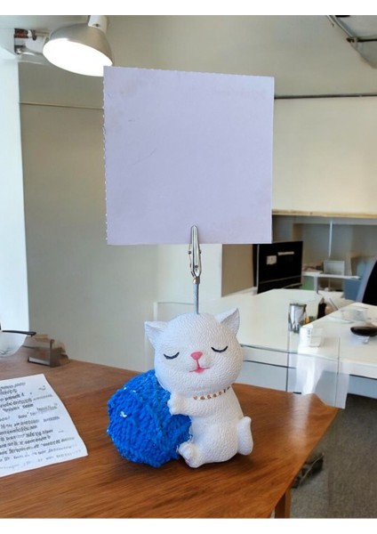 Saks Yumak Tutan Oturan Kawaii Kedi Temalı Not Tutacağı Fotoğraf Tutacak Tutucu Ofis Seti Hediyelik fiyatları