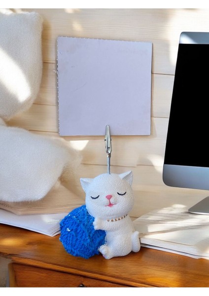 Saks Yumak Tutan Oturan Kawaii Kedi Temalı Not Tutacağı Fotoğraf Tutacak Tutucu Ofis Seti Hediyelik modelleri