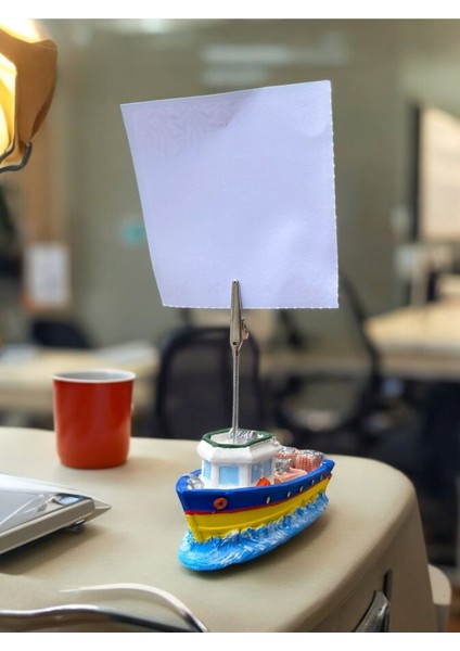 Sarı Lacivert Gemi Temalı Fotoğraf Not Tutacağı Ofis Masası Hediyelik indirimleri