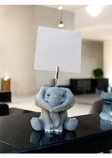 Gri Altın Bereket Temsili Fil ?fotoğraf Not Tutacak Ofis Masası Hediyelik modelleri