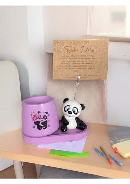 Panda Not - Fotoğraf Tutuculu Kalemlik Saksı Seti