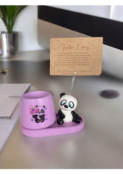 Panda Not - Fotoğraf Tutuculu Kalemlik Saksı Seti