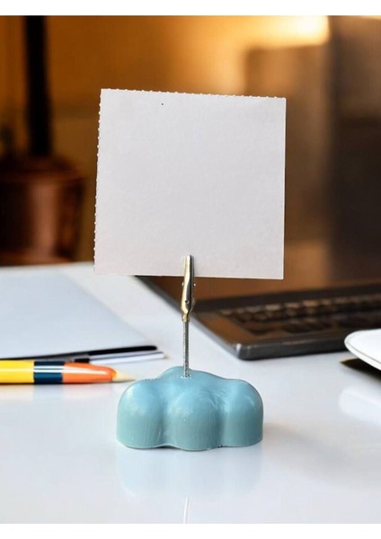 Tatlı Mavi Bulut Temalı Fotoğraf Not Tutacak Hediyelik Ofis Masası Hediyelik