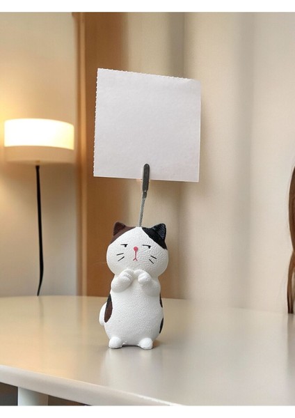 Utangaç Kedi Temalı Fotoğraf Not Tutucu