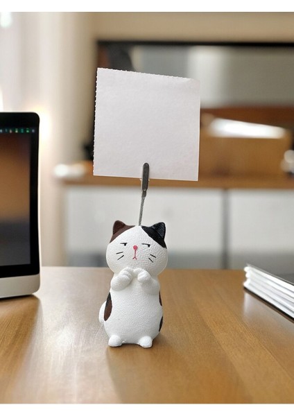 Utangaç Kedi Temalı Fotoğraf Not Tutucu