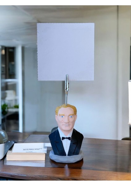 Siyah Atatürk Temalı Not Tutacağı Fotoğraf Tutacak Not Tutucu Ofis Seti Hediyelik