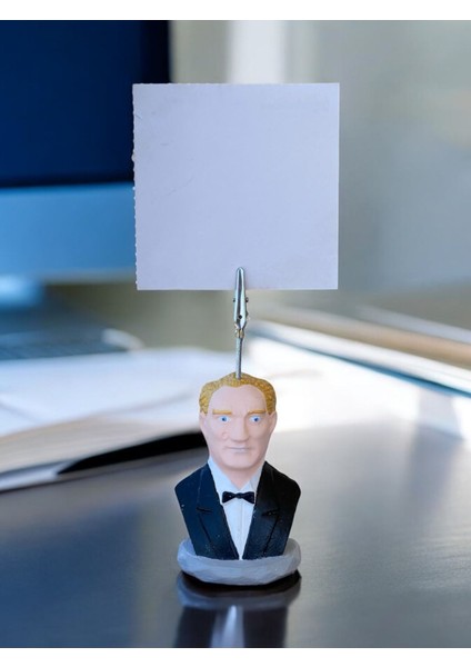 Siyah Atatürk Temalı Not Tutacağı Fotoğraf Tutacak Not Tutucu Ofis Seti Hediyelik
