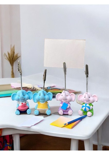 Minik Tatlı Kawaii Yavru Filler Fotoğraf Not Tutacağı Ofis Masası Hediye Tutucu Tutacak