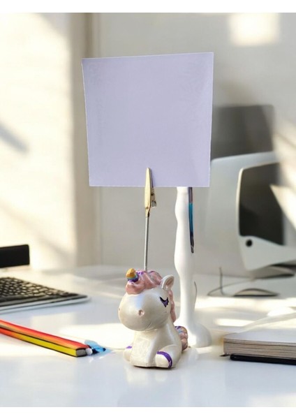 Sevimli Sedef Unicorn Fotoğraf Not Tuacağı Hediyelik Not Tutucu