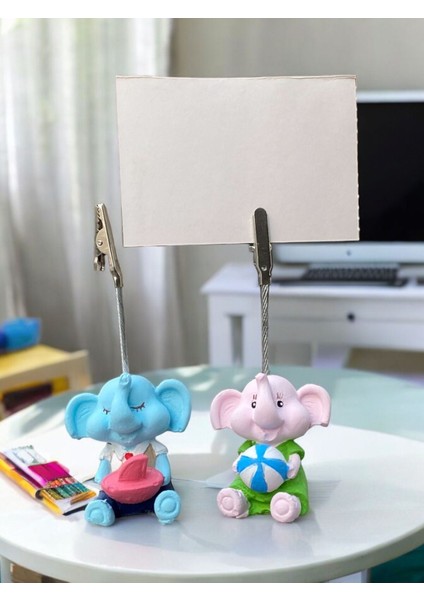 Minik Tatlı Kawaii Yavru Tatilci Filler Fotoğraf Not Tutacağı Ofis Masası Hediye Tutucu Tutacakti modelleri