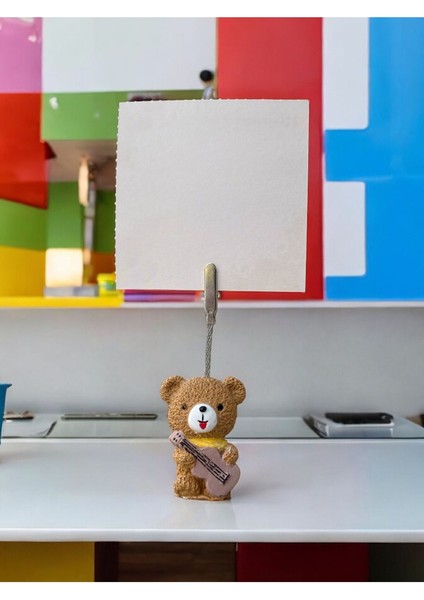 Gitarlı Sevimli Kawaii Ayıcık Fotoğraf Not Tutucu fiyatları