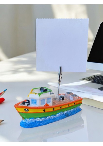 Turuncu Gemi Temalı Not Tutacağı Fotoğraf Tutacak Not Tutucu Ofis Seti Hediyelik
