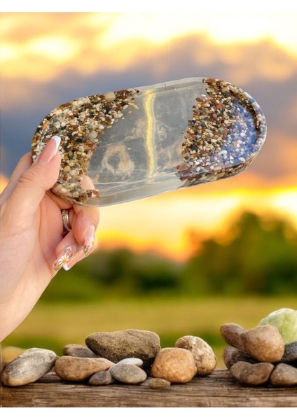 Çakıl Taşlı Epoksi Özel Tasarım Mum Takı Saksı Tabağı Hediyelik fiyatları