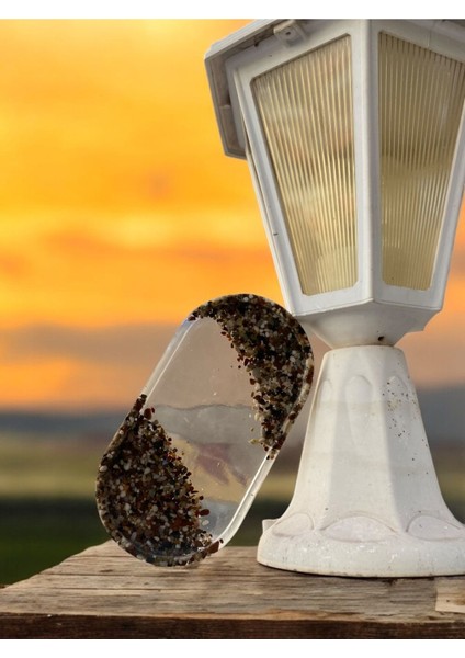 Çakıl Taşlı Epoksi Özel Tasarım Mum Takı Saksı Tabağı Hediyelik modelleri