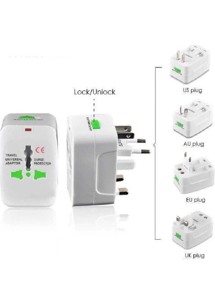 Universal Seyahat Adaptörü Abd İngiltere AU/NZ Ülkeler Arası Seyahat Adapter Çevirici