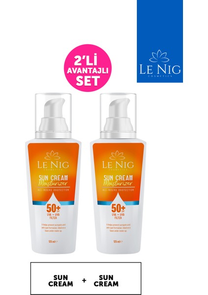 Güneş Kremi Spf 50+ 2liset, Yüksek Koruyuculu Uva/uvb, 125 ml