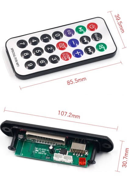 Bluetooth Mp3 Çalar Dekoder Devre Kartı Modülü Kablosuz Ses Alıcısı Handsfree Mic Destekli Tf Usbli