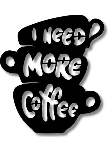 Metal Dekor I Need More Coffee Metal Duvar Tablosu Imza