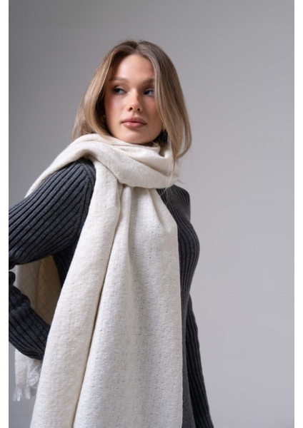 Tek Renk Düz Kaşmir %100 Viscose Krem Rengi Şal indirimleri