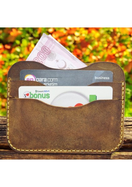 Cy Leather Minimax El Yapımı Unisex Antik Camel Hakiki Deri Kompakt Cüzdan fiyatları